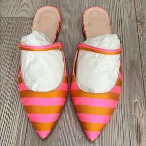 J. Crew Vibrant Silk Tie Striped Flats